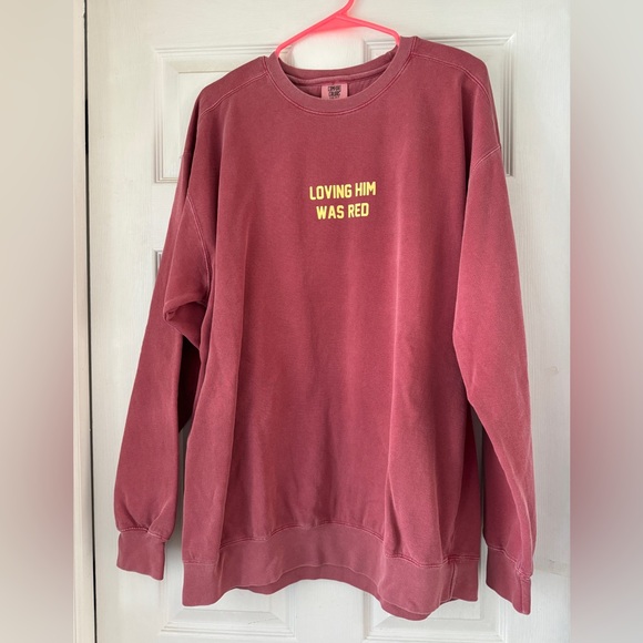 Taylor Swift Tops - Girl Tribe Loving Him Was Red XL Crewneck